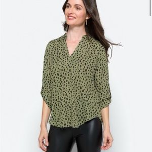 Stitch Fix *lush* olive green leopard print tunic